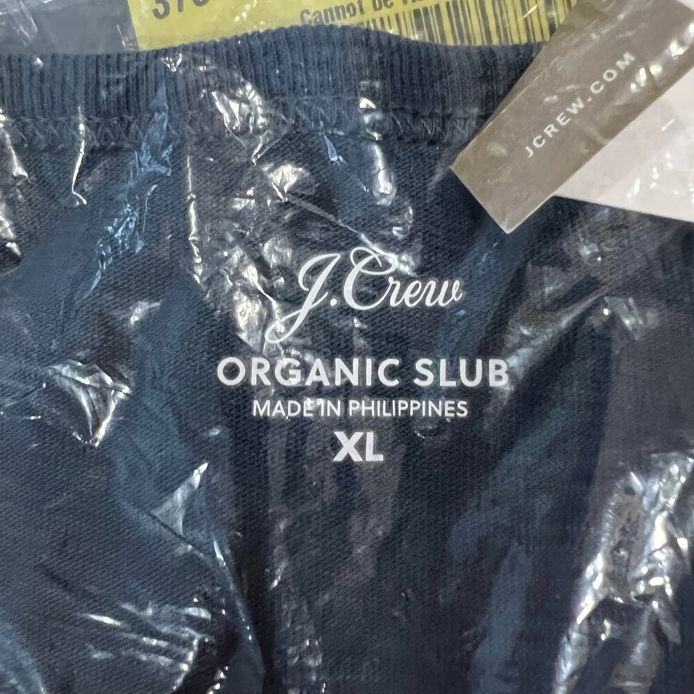 NWT J. Crew Midnight Navy Blue '90s Cropped Organic Slub Cotton T-Shirt - SIZE L - Picture 6 of 7